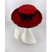 BOLLMAN CO. THE ICING Vintage Style Red Wool Felt Black Trim Dress Hat NWT  eb-82666502